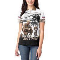 Hawaii Veterans Day Women Polo Shirt Honor The Fallen Flag Grunge Style LT05 - Polynesian Pride