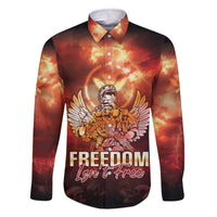 Hawaii Veterans Day Family Matching Off The Shoulder Long Sleeve Dress and Hawaiian Shirt May We Never Forget Freedom Isn't Free