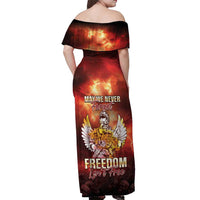 Hawaii Veterans Day Off Shoulder Maxi Dress May We Never Forget Freedom Isn't Free