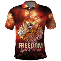 Hawaii Veterans Day Polo Shirt May We Never Forget Freedom Isn't Free LT05 Red - Polynesian Pride