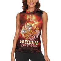 Hawaii Veterans Day Women Sleeveless Polo Shirt May We Never Forget Freedom Isn't Free LT05 - Polynesian Pride