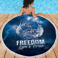 Federated States of Micronesia Veterans Day Beach Blanket May We Never Forget Freedom Isn't Free