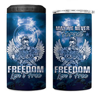Federated States of Micronesia Veterans Day 4 in 1 Can Cooler Tumbler May We Never Forget Freedom Isn't Free LT05 One Size: 16 oz Blue - Polynesian Pride