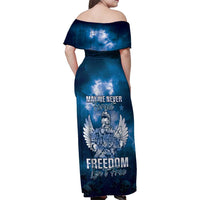 Federated States of Micronesia Veterans Day Family Matching Off Shoulder Maxi Dress and Hawaiian Shirt May We Never Forget Freedom Isn't Free