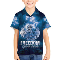 Federated States of Micronesia Veterans Day Kid Hawaiian Shirt May We Never Forget Freedom Isn't Free LT05 Kid Blue - Polynesian Pride