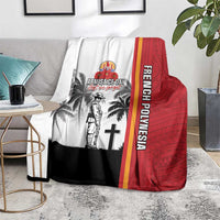 French Polynesia Armistice Day Blanket Lest We Forget Flag Style