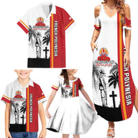 French Polynesia Armistice Day Family Matching Summer Maxi Dress and Hawaiian Shirt Lest We Forget Flag Style LT05 - Polynesian Pride
