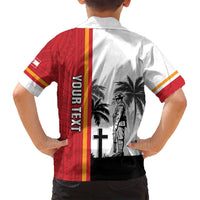 French Polynesia Armistice Day Family Matching Tank Maxi Dress and Hawaiian Shirt Lest We Forget Flag Style