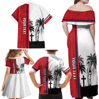 Wallis and Futuna Armistice Day Family Matching Off Shoulder Maxi Dress and Hawaiian Shirt Lest We Forget Flag Style