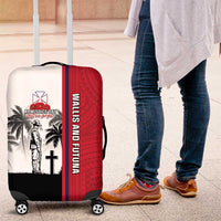 Wallis and Futuna Armistice Day Luggage Cover Lest We Forget Flag Style LT05 White - Polynesian Pride