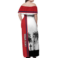 Wallis and Futuna Armistice Day Off Shoulder Maxi Dress Lest We Forget Flag Style