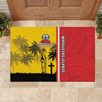 Marquesas Islands Armistice Day Rubber Doormat Lest We Forget Flag Style LT05 Yellow - Polynesian Pride