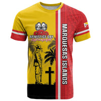Marquesas Islands Armistice Day T Shirt Lest We Forget Flag Style LT05 Yellow - Polynesian Pride
