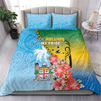 Malampa Fiji Day Bedding Set Tribal Pattern With Tropical Flowers - Polynesian Pride