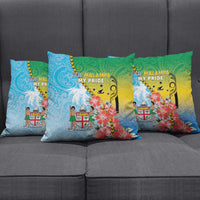 Malampa Fiji Day Pillow Cover Tribal Pattern With Tropical Flowers LT05 - Polynesian Pride