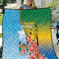 Malampa Fiji Day Quilt Tribal Pattern With Tropical Flowers - Polynesian Pride