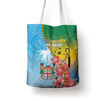 Malampa Fiji Day Tote Bag Tribal Pattern With Tropical Flowers - Polynesian Pride