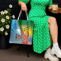 Malampa Fiji Day Tote Bag Tribal Pattern With Tropical Flowers - Polynesian Pride