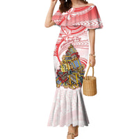 Personalized Happy Boxing Day Mermaid Dress Polynesian Gift Boxes Christmas Tree LT05 Women Red - Polynesian Pride
