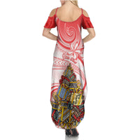 Personalized Happy Boxing Day Summer Maxi Dress Polynesian Gift Boxes Christmas Tree LT05 - Polynesian Pride