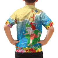 Christmas In Hawaii Family Matching Off The Shoulder Long Sleeve Dress and Hawaiian Shirt Tis The Sea Sun