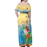 Christmas In Hawaii Family Matching Off Shoulder Maxi Dress and Hawaiian Shirt Tis The Sea Sun