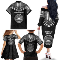 American Samoa MLK Day Family Matching Off The Shoulder Long Sleeve Dress and Hawaiian Shirt Polynesian Style