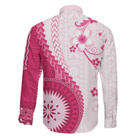 Bula Fiji Family Matching Mermaid Dress and Hawaiian Shirt Pink Plumeria Masi Tapa Pattern - Polynesian Pride