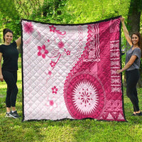 Bula Fiji Quilt Pink Plumeria Masi Tapa Pattern LT05 - Polynesian Pride