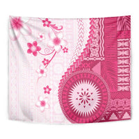 Bula Fiji Tapestry Pink Plumeria Masi Tapa Pattern LT05 - Polynesian Pride