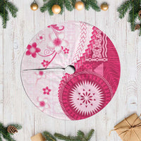 Bula Fiji Tree Skirt Pink Plumeria Masi Tapa Pattern LT05 Casual Pink - Polynesian Pride