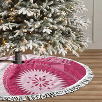 Bula Fiji Tree Skirt Pink Plumeria Masi Tapa Pattern LT05 - Polynesian Pride