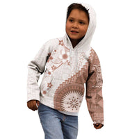 Bula Fiji Kid Hoodie Brown Plumeria Masi Tapa Pattern LT05 - Polynesian Pride