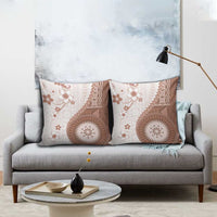 Bula Fiji Pillow Cover Brown Plumeria Masi Tapa Pattern LT05 - Polynesian Pride