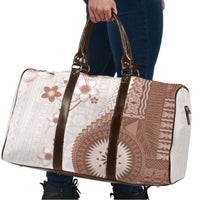 Bula Fiji Travel Bag Brown Plumeria Masi Tapa Pattern LT05 - Polynesian Pride