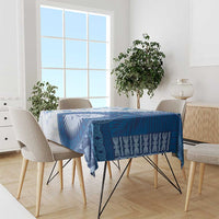 Bula Fiji Tablecloth Blue Plumeria Masi Tapa Pattern LT05 - Polynesian Pride