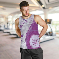 Bula Fiji Men Tank Top Violet Plumeria Masi Tapa Pattern LT05 Violet - Polynesian Pride