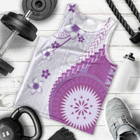 Bula Fiji Men Tank Top Violet Plumeria Masi Tapa Pattern LT05 - Polynesian Pride
