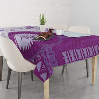 Bula Fiji Tablecloth Violet Plumeria Masi Tapa Pattern LT05 - Polynesian Pride