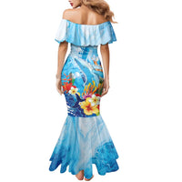 Polynesia Humpback Whale Family Matching Mermaid Dress and Hawaiian Shirt Ocean Style