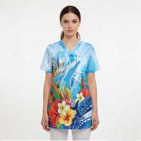 Polynesia Humpback Whale Scrub Top Ocean Style - Polynesian Pride