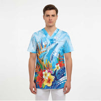 Polynesia Humpback Whale Scrub Top Ocean Style - Polynesian Pride
