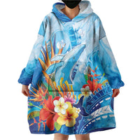Polynesia Humpback Whale Wearable Blanket Hoodie Ocean Style