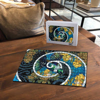 New Zealand Tui Bird Puzzle Maori Koru With Kowhai Flowers