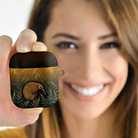 New Zealand Kiwi Bird AirPods Case Silver Fern Mix Maori Pattern