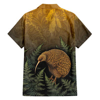 New Zealand Kiwi Bird Family Matching Off The Shoulder Long Sleeve Dress and Hawaiian Shirt Silver Fern Mix Maori Pattern