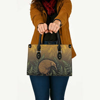 New Zealand Kiwi Bird Leather Bag Silver Fern Mix Maori Pattern LT05 - Polynesian Pride