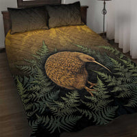New Zealand Kiwi Bird Quilt Bed Set Silver Fern Mix Maori Pattern LT05 Brown - Polynesian Pride