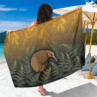 New Zealand Kiwi Bird Sarong Silver Fern Mix Maori Pattern LT05 One Size 44 x 66 inches Brown - Polynesian Pride