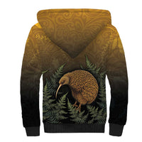 New Zealand Kiwi Bird Sherpa Hoodie Silver Fern Mix Maori Pattern LT05 - Polynesian Pride
